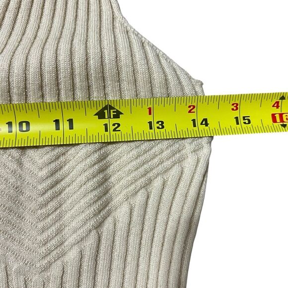 Escada Gold Metallic Wool Sweater Set Shell MED Cardigan LRG Holiday Glam Event - Picture 11 of 15